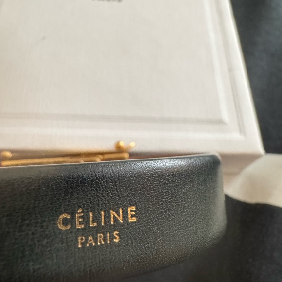 Celine Gold and Black Leather Bracelet - Picture 6 of 9